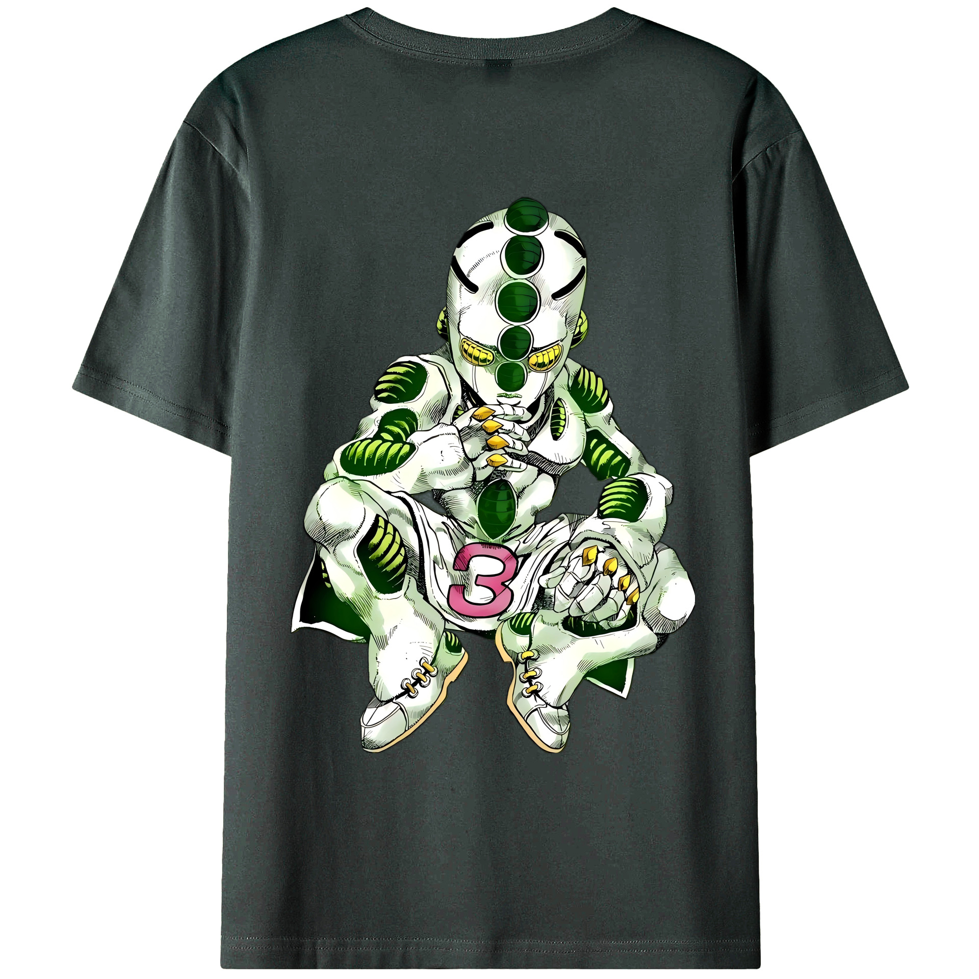 （画像用） ジョジョの奇妙な冒険 広瀨康一 JoJo's Bizarre Adventure Hirose Koichi 綿100％ メンズ半袖Tシャツ（バックプリント） 通気性